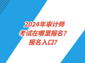 2024年審計(jì)師考試在哪里報(bào)名？報(bào)名入口？