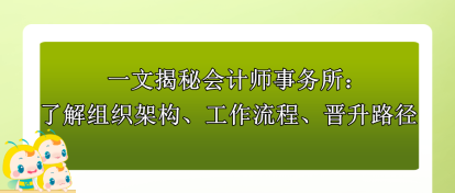 一文揭秘會(huì)計(jì)師事務(wù)所：了解組織架構(gòu)、工作流程、晉升路徑！