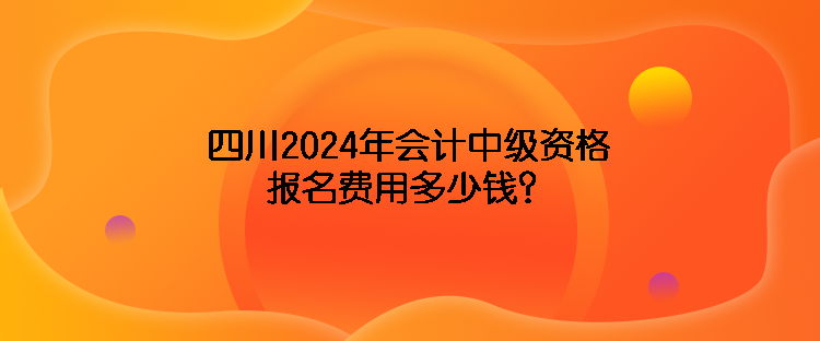 四川2024年會計中級資格報名費(fèi)用多少錢？