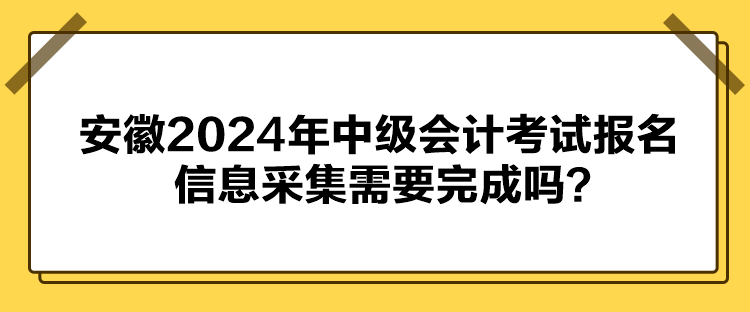 安徽2024年中級(jí)會(huì)計(jì)考試報(bào)名信息采集需要完成嗎？