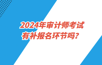 2024年審計(jì)師考試報(bào)名有補(bǔ)報(bào)名環(huán)節(jié)嗎？