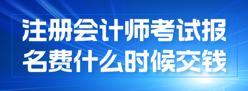 注冊會計師報名什么時候交費？