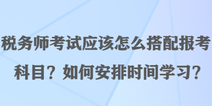 稅務(wù)師考試應(yīng)該怎么搭配報(bào)考科目？如何安排時(shí)間學(xué)習(xí)？