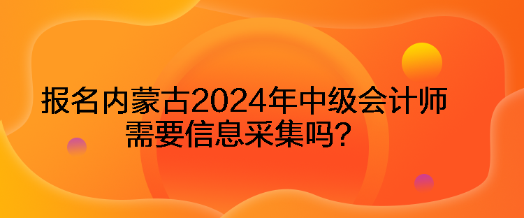 報名內(nèi)蒙古2024年中級會計師需要信息采集嗎？