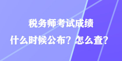 稅務師考試成績什么時候公布？怎么查？