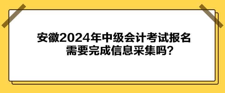 安徽2024年中級(jí)會(huì)計(jì)考試報(bào)名需要完成信息采集嗎？