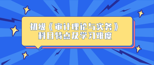 2024年初級《審計理論與實務》科目特點及學習難度