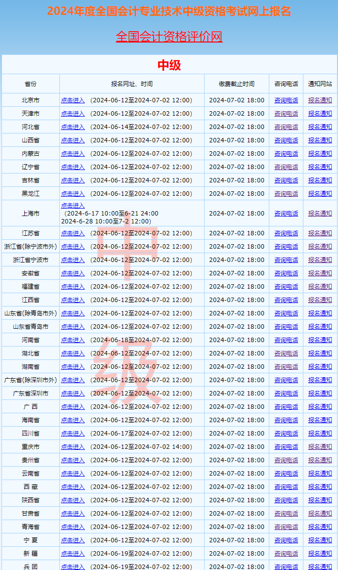 重磅！全國2024中級會計職稱考試報名入口已開通 抓緊報>