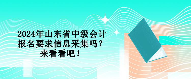 2024年山東省中級會計報名要求信息采集嗎？來看看吧！