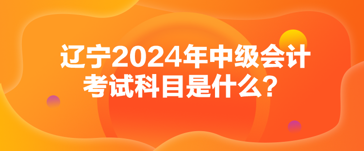 遼寧2024年中級會計考試科目是什么？