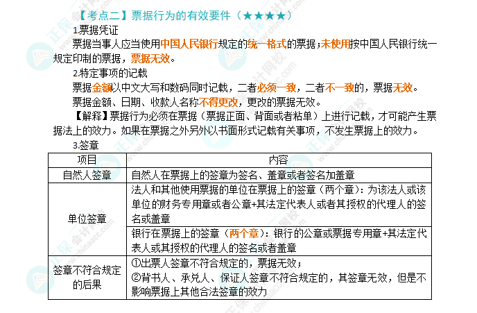 2024年注會第9章高頻考點2：票據行為的有效要件