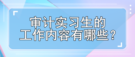 審計(jì)實(shí)習(xí)生工作內(nèi)容有哪些？