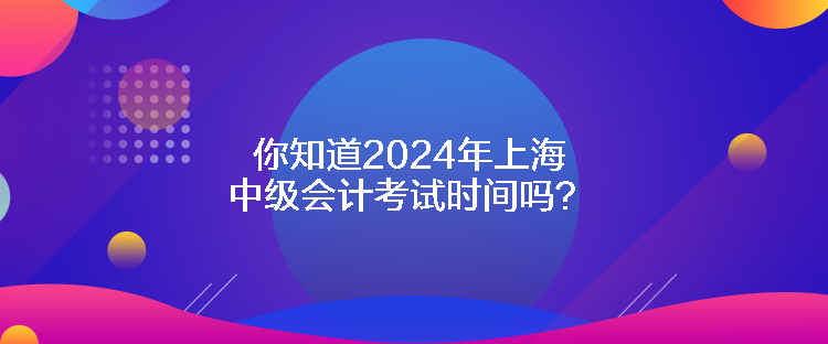 你知道2024年上海中級(jí)會(huì)計(jì)考試時(shí)間嗎？