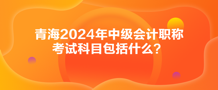 青海2024年中級會(huì)計(jì)職稱考試科目包括什么？