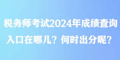 稅務(wù)師考試2024年成績(jī)查詢?nèi)肟谠谀膬?？何時(shí)出分呢？