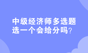 中級(jí)經(jīng)濟(jì)師多選題選一個(gè)會(huì)給分嗎？