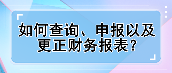 如何查詢、申報(bào)以及更正財(cái)務(wù)報(bào)表？