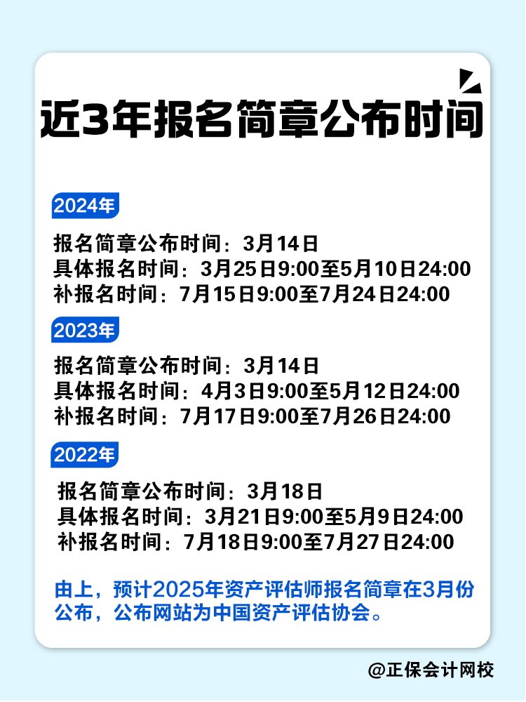 2025年資產(chǎn)評估師報名簡章何時公布？