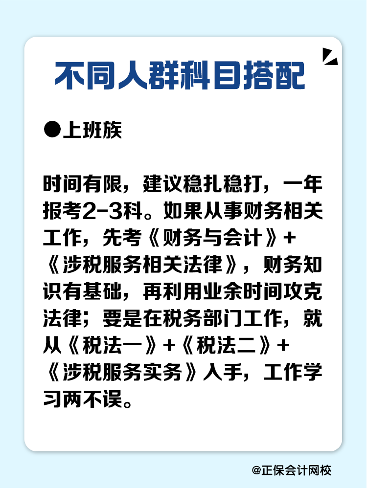 必看！不同人群稅務師科目搭配攻略